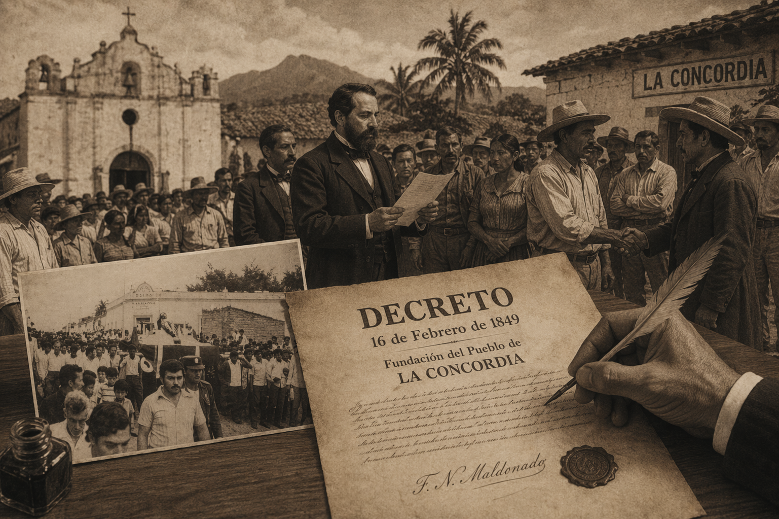 Representación histórica de la fundación de La Concordia