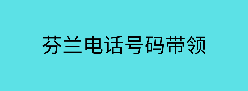 芬兰电话号码带领