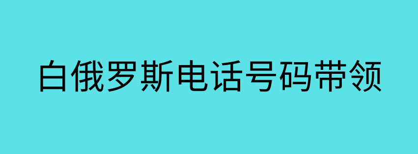 白俄罗斯电话号码带领