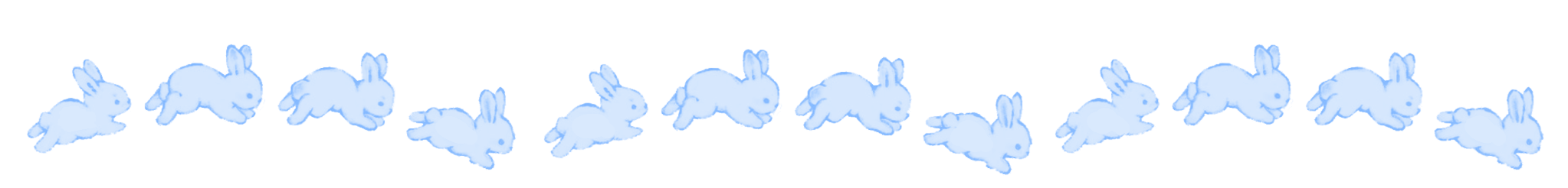 An image of bunnys hopping to divide text