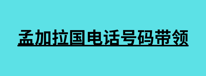 孟加拉国电话号码带领